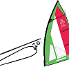 Комплект Starboard Windsurfer Rig Set 5.7 Green/Red